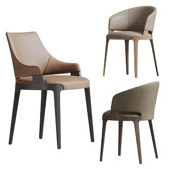 POLIFORM Modern Dining Chair Combination Single Chair Leather Dining Chair 3d model