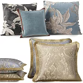 Elegant Decorative Throw Pillows With Floral Patterns Velvet Texture And Fringe Trim