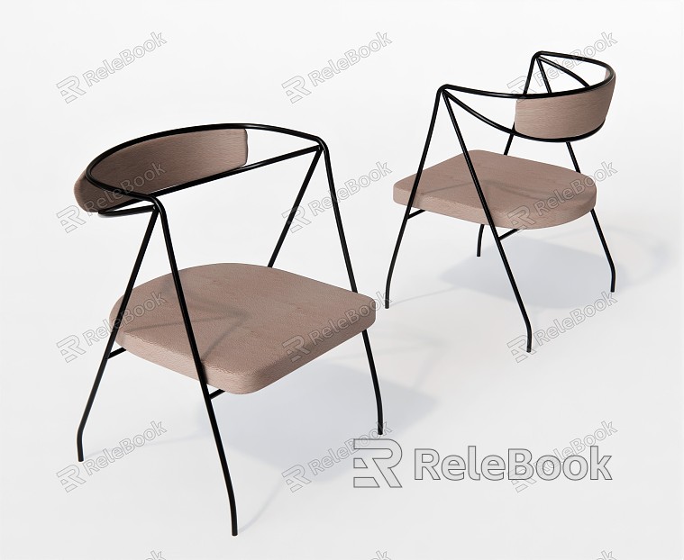 Modern Dining Chair Leisure Chair Backrest Chair Coffee Chair Armchair Wrought Iron Leg Chair model