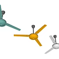 Colorful Ceiling Air Conditioner Fans in Green Yellow and White