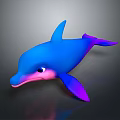 3D Dolphin Character With Vibrant Blue Purple And Pink Playful Animated Design
