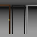 Three Door Frame Components in Brown Black White for Home Interior Design 3d model
