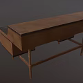 Classic Wooden Writing Desk with Spacious Desktop Multiple Drawers and Compartments 3d model