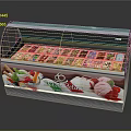 Commercial Transparent Ice Cream Display Case With Various Flavors And Toppings