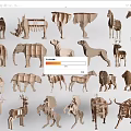 Animal Bookshelf Library Bookshelf Children's Bookshelf 3d model