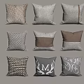 Modern fabric pillow 3d model