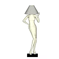 Abstract Human-like Floor Lamp With Gray Lampshade And Modern Decorative Design