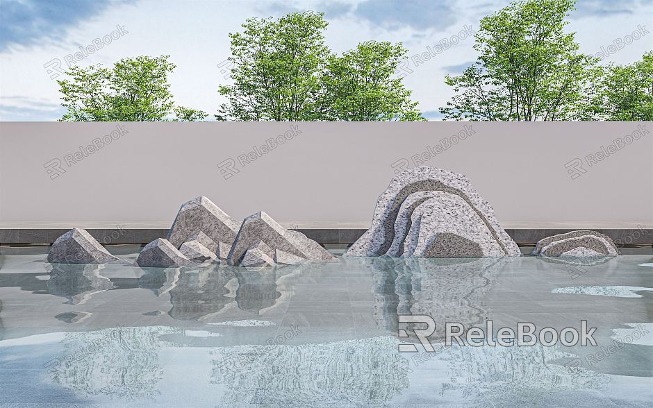 Modern rockery rockery stone landscape stone rubble strip stone model