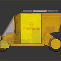 Yellow FreshBite Mobile Food Cart With Roof Rack And Compact Design