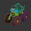 Kids Shark Themed Toy Truck With Big Green Wheels And Blue Body Design