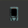 Light Blue Vintage Compact Car With Black Stripes And Dark Roof