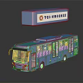 Blue City Bus With TCI VR 2022 Banner And Side Windows Design