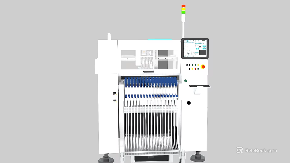 Industrial Manufacturing Machine With Digital Display Control Panel And Indicator Lights 3d model 