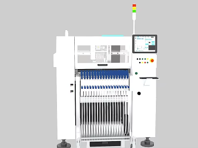 Industrial Manufacturing Machine With Digital Display Control Panel And Indicator Lights 3d model
