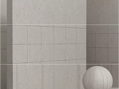 Contemporary Concrete Building Components With Square Panel Design And Spherical Accent 3d model