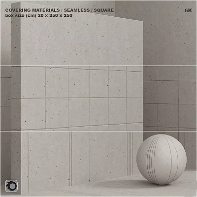 Contemporary Concrete Building Components With Square Panel Design And Spherical Accent 3d model