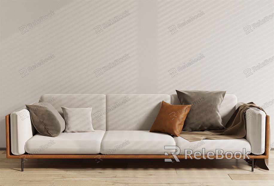 Modern Three-Seat Sofa Minimal Sofa Multiplayer Sofa Sofa model