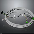 High Performance Electrical Cable Assembly With White Sheath And Colorful Wire Connectors 3d model