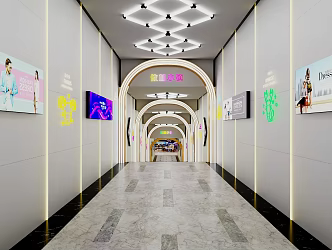 Modern aisle 3d model