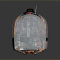 Futuristic Spherical Vehicle With Transparent Cabin Orange Frame Display Panel And Top Sensor