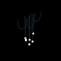 Modern Hanging Chandelier Featuring Multiple Chains and Illuminated Bulbs Design
