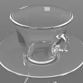 Clear Transparent Glass Cup With Handle And Matching Saucer Design