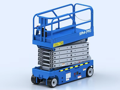 Blue Haulotte SRM2903 Mobile Scissor Lift With Guardrails And Platform 3d model