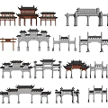 Traditional Chinese Memorial Archways With Diverse Architectural Designs And Classic Styles