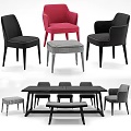 Dining table and chair combination 3d model