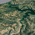 Aerial Planning of Mountainous Terrain with Winding Rivers and Natural Landscapes