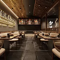 Traditional Restaurant Interior Design Featuring Wooden Decor Wine Rack Ceiling And Bar Counter