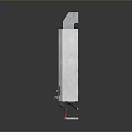 Gray Gas Water Heater With Blue Top Component Front Control Panel And Bottom Pipes