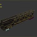 Tactical Weapon Rail System With Black Metal Structure Multiple Holes And Grooves 3d model
