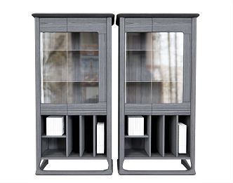 New Chinese Style Bookcase Cabinet Storage Cabinet Decorative Cabinet Casual Cabinet 3d model