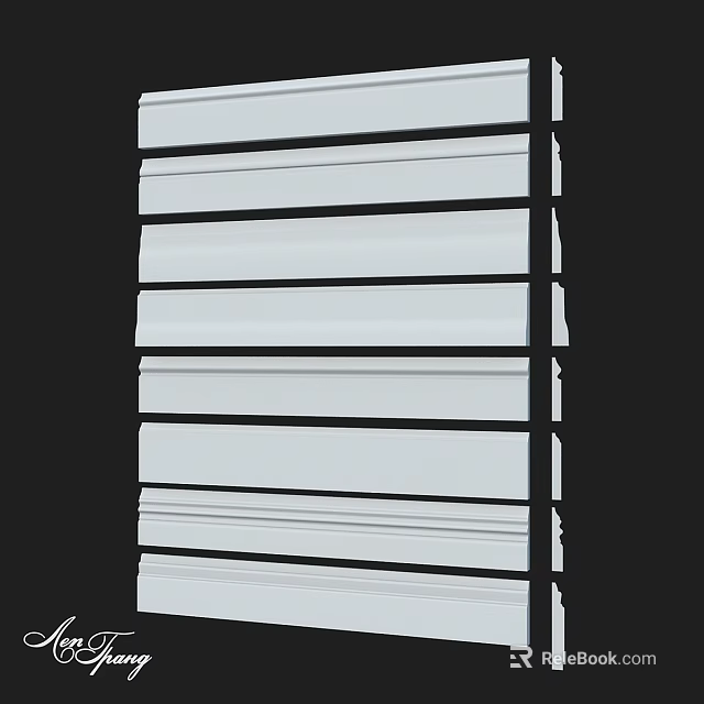 Modern White Horizontal Structural Components With Parallel Slats And Uniform Design 3d model 