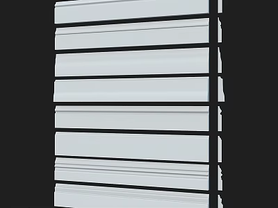Modern White Horizontal Structural Components With Parallel Slats And Uniform Design 3d model