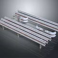Heavy Duty Metal Guardrail Structural Components With Reflective Surfaces And Solid Construction