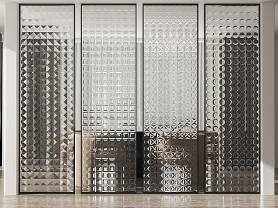 Modern glass partition 3d model