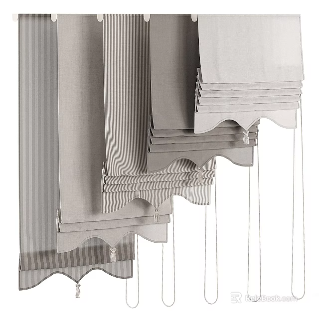 Elegant Venetian Blinds With Various Designs Textures For Home Window Decor 3d model 