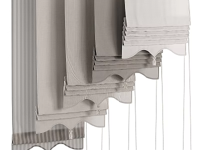Elegant Venetian Blinds With Various Designs Textures For Home Window Decor 3d model
