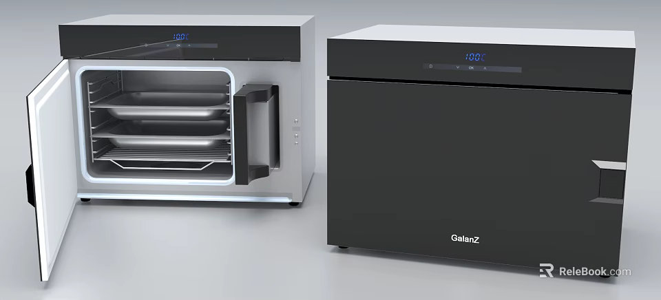 Galanz Modern Kitchen Appliances With Glass Door Oven And Digital Display Temperature Control 3d model 