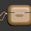 Sleek Golden Computer Accessory Case With Carabiner Clip And Metallic Shiny Finish Design