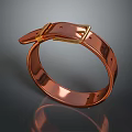 Elegant Shiny Copper Bracelet Featuring Gold Buckle And Smooth Polished Design