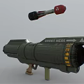 Green Tactical Missile Launcher And Red Black Rocket Weapon With Mechanical Parts