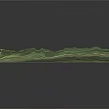 Detailed Green Mountain Terrain Model With 3D Topography And Path