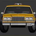 Classic Yellow Taxi Cab With TAXI Sign Chrome Grille And Black Wheels