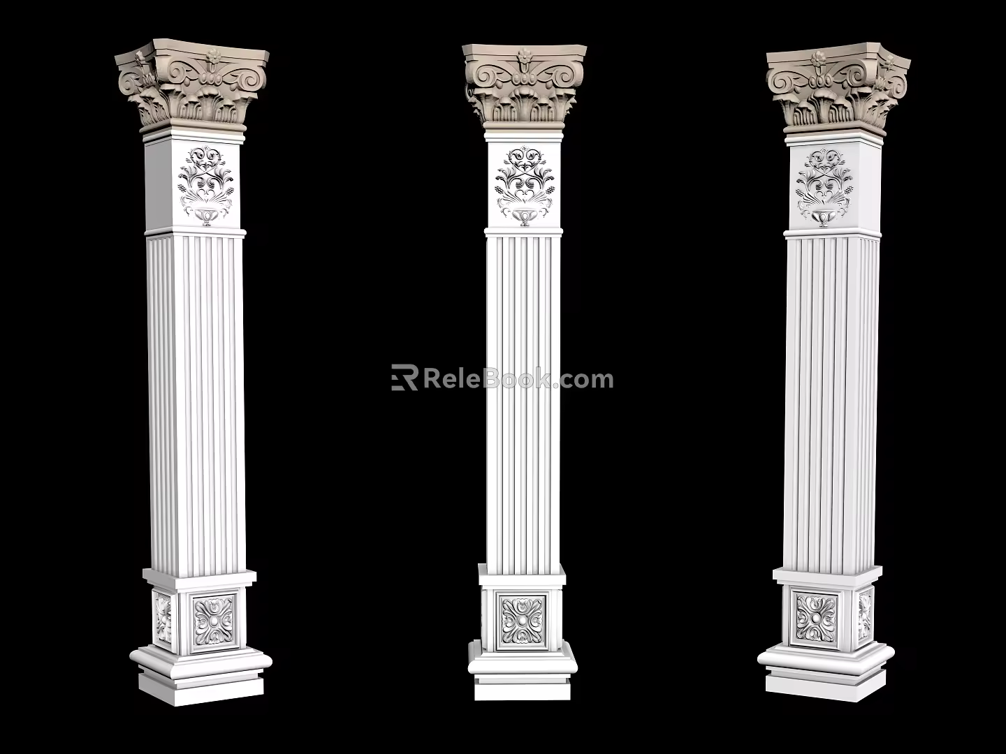 European Roman Column Roman Column Component 3d model