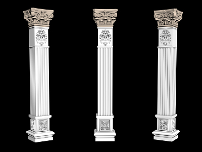 European Roman Column Roman Column Component 3d model