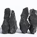 Decorative Black Rockery Stones With Natural Marble Texture For Garden Landscaping