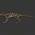 Brown Animal With White Spots Prominent Nose Long Tail Open Mouth Standing 3D Render